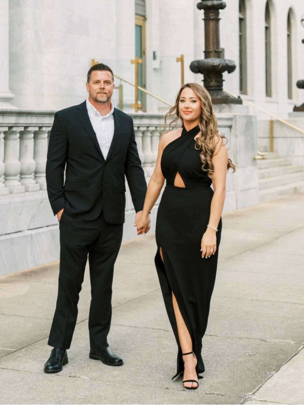 Amanda Uprichard Black One-Shoulder Cutout Gown